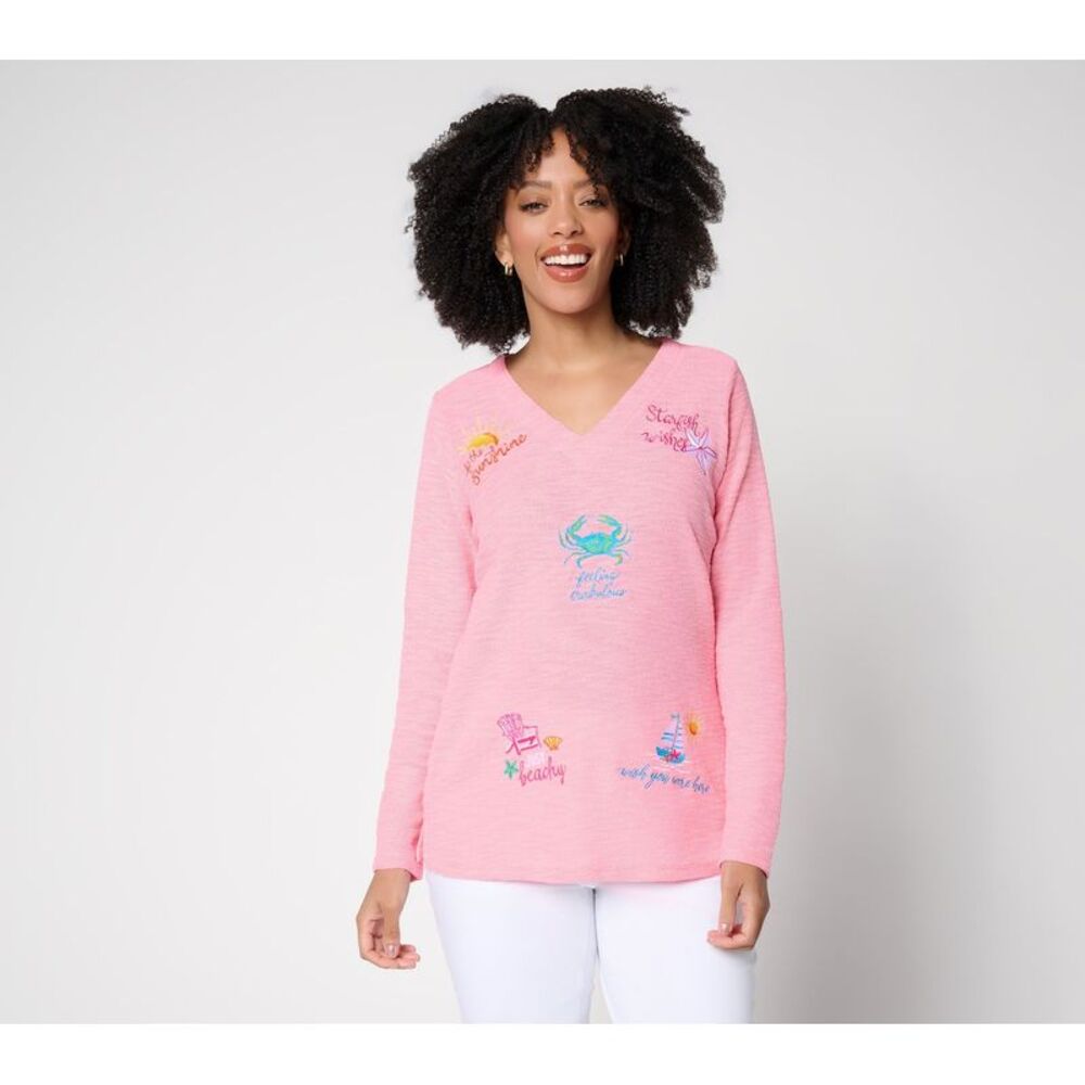 Belle by Kim Gravel Women's Top Sz M Make Your Selection: Beach Pink A724213